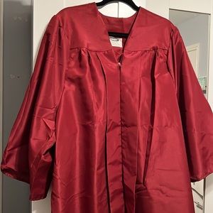 Maroon graduation gown